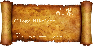 Allaga Nikolett névjegykártya